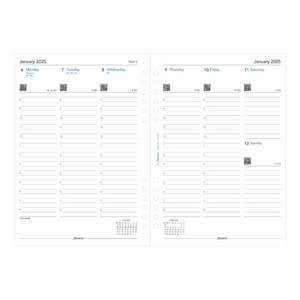 Filofax Week on Two Pages Diary with Appointments A5 Multifit 2025 English